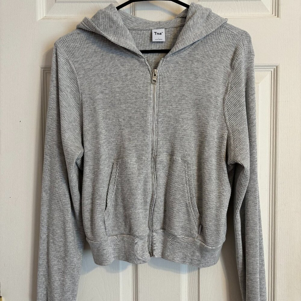 Aritiza TNA Waffle Knit Zip Up Hoodie